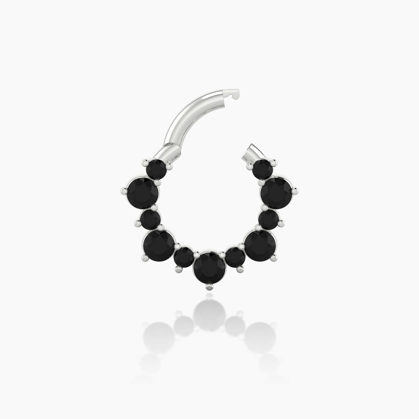 Daphne | 18k White Gold 6.5 mm Black Diamond Septum Piercing