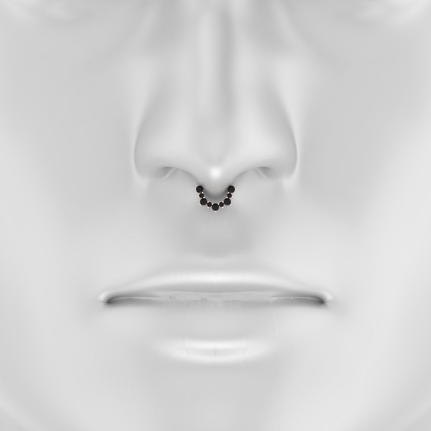 Daphne | 18k Rose Gold 6.5 mm Black Diamond Septum Piercing