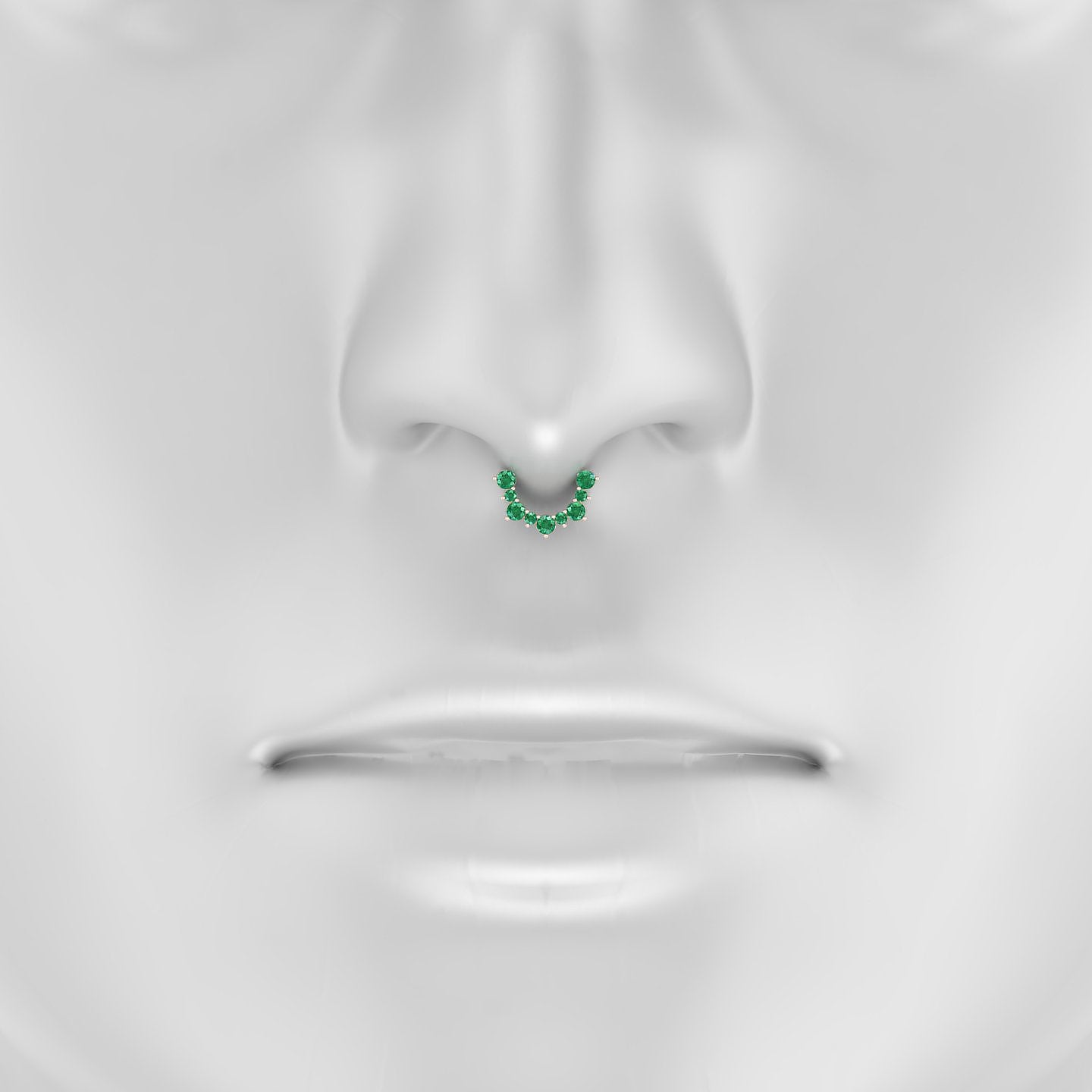 Daphne | 18k Rose Gold 6.5 mm Emerald Septum Piercing