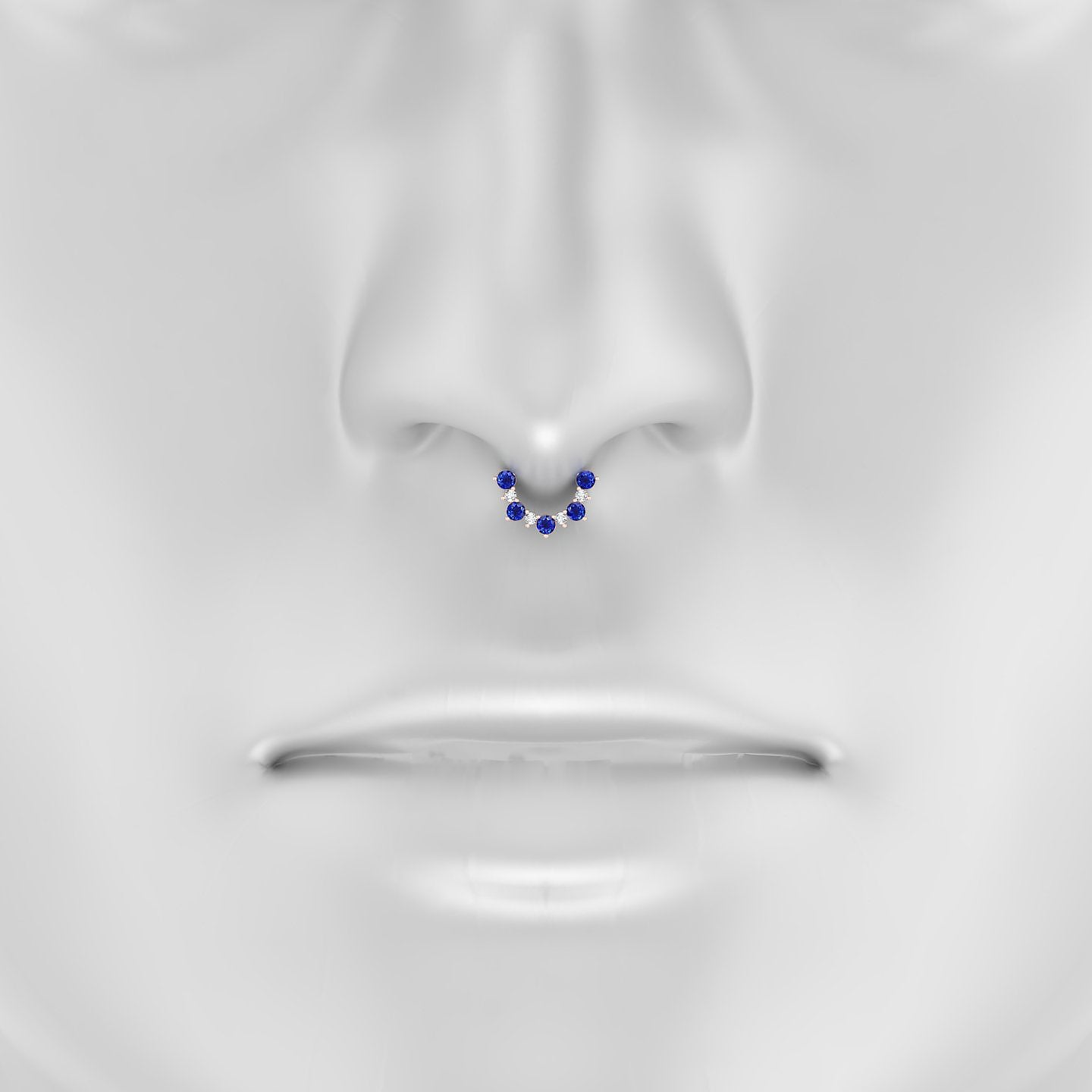 Daphne | 18k Rose Gold 6.5 mm Sapphire & Diamond Septum Piercing