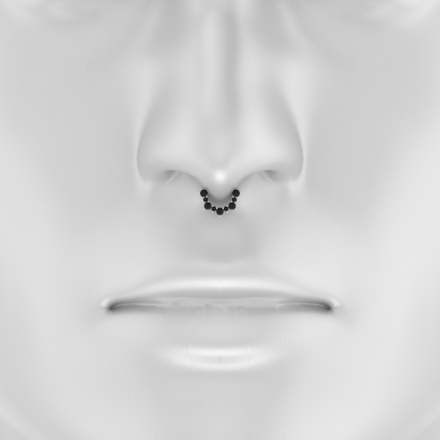 Daphne | 18k White Gold 6.5 mm Black Diamond Septum Piercing