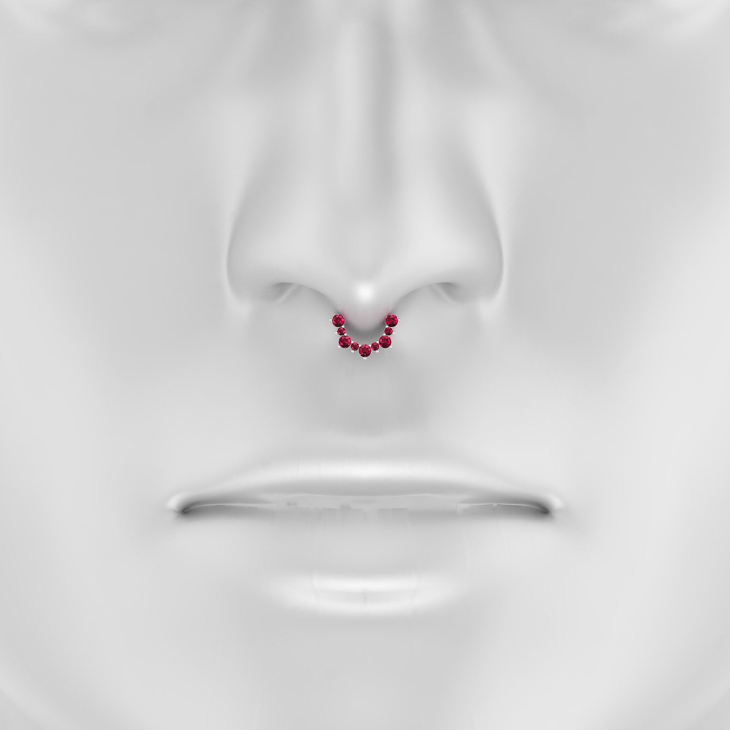 Daphne | 18k White Gold 6.5 mm Ruby Septum Piercing