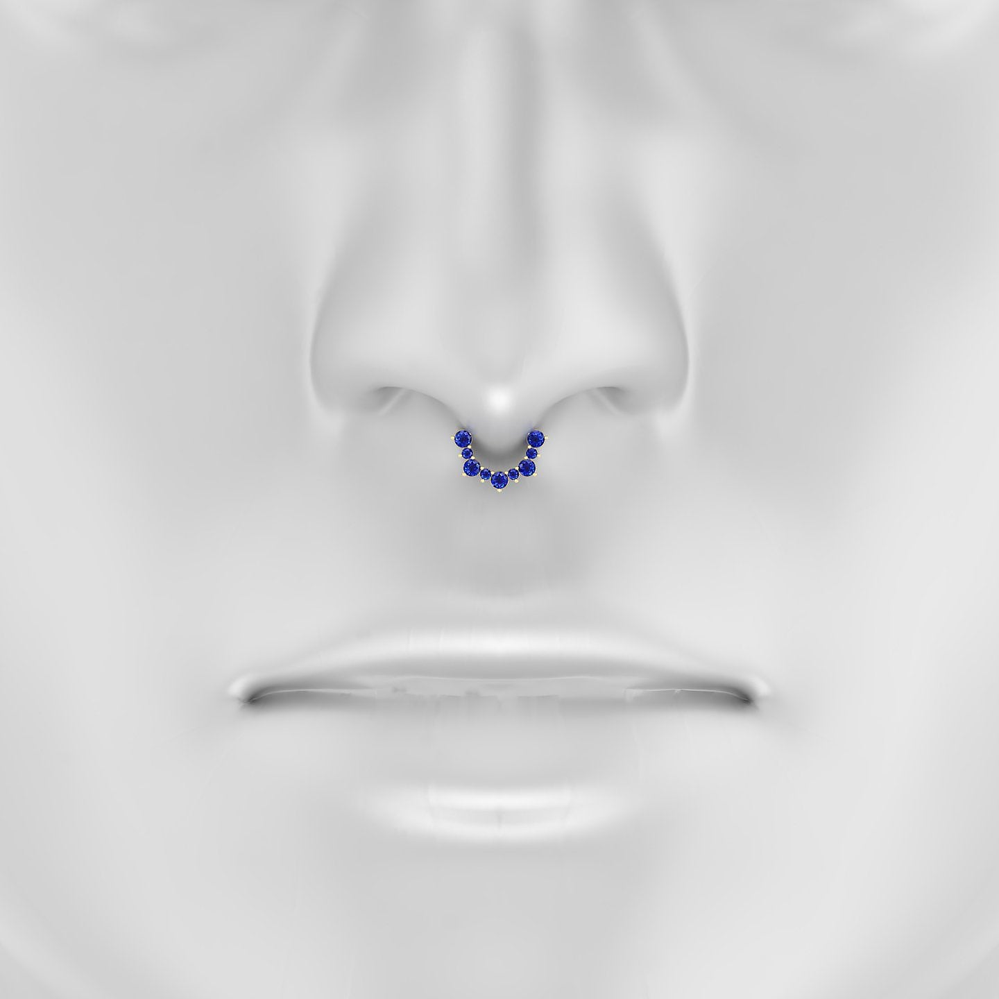 Daphne | 18k Yellow Gold 6.5 mm Sapphire Septum Piercing