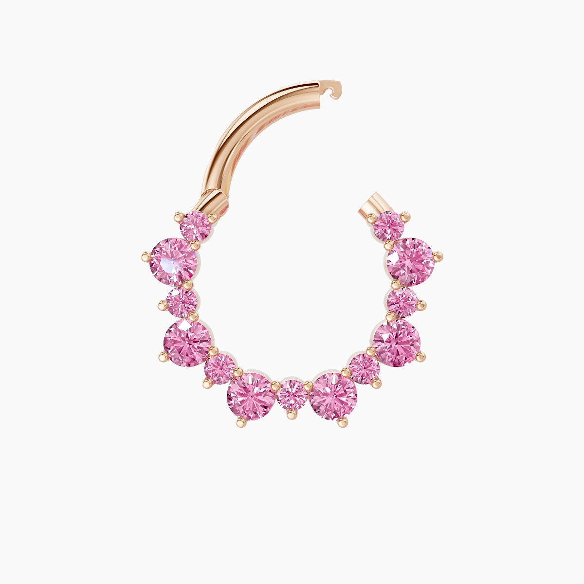 Daphne | 18k Rose Gold 8 mm Pink Sapphire Daith Piercing