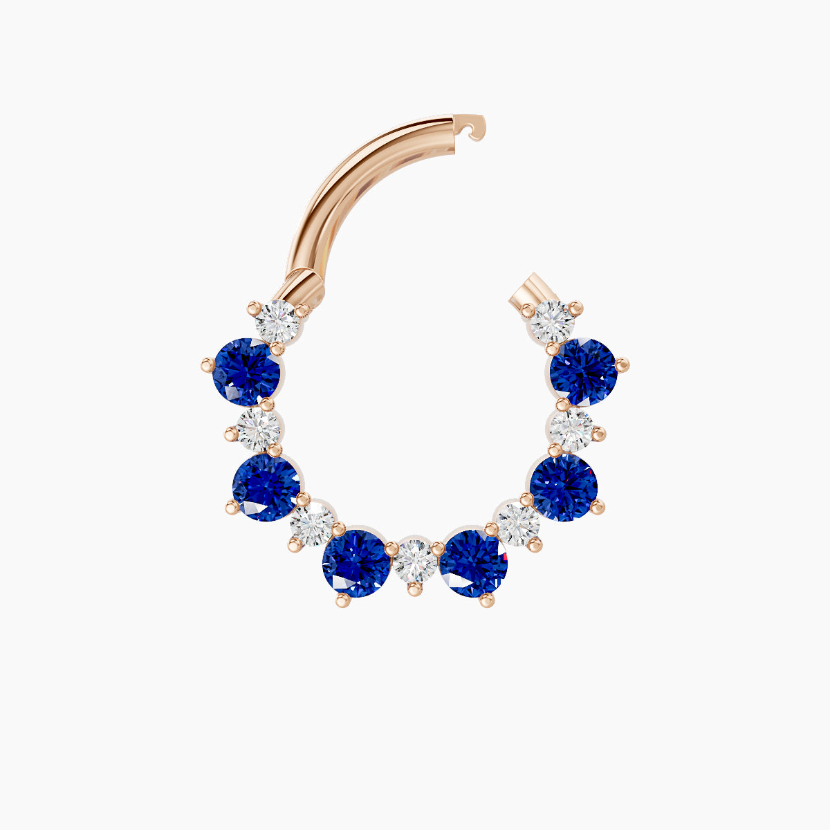 Daphne | 18k Rose Gold 8 mm Sapphire & Diamond Daith Piercing
