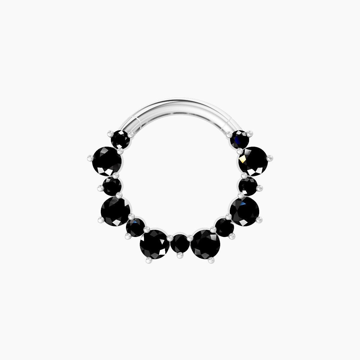 Daphne | 18k White Gold 8 mm Black Diamond Daith Piercing