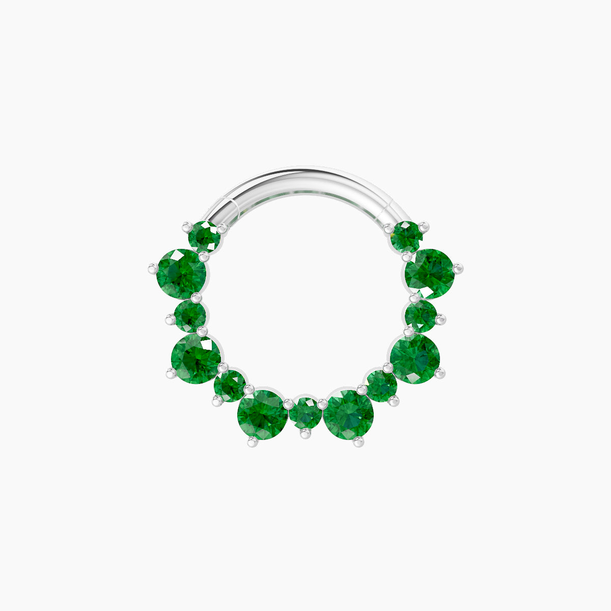 Daphne | 18k White Gold 8 mm Emerald Daith Piercing