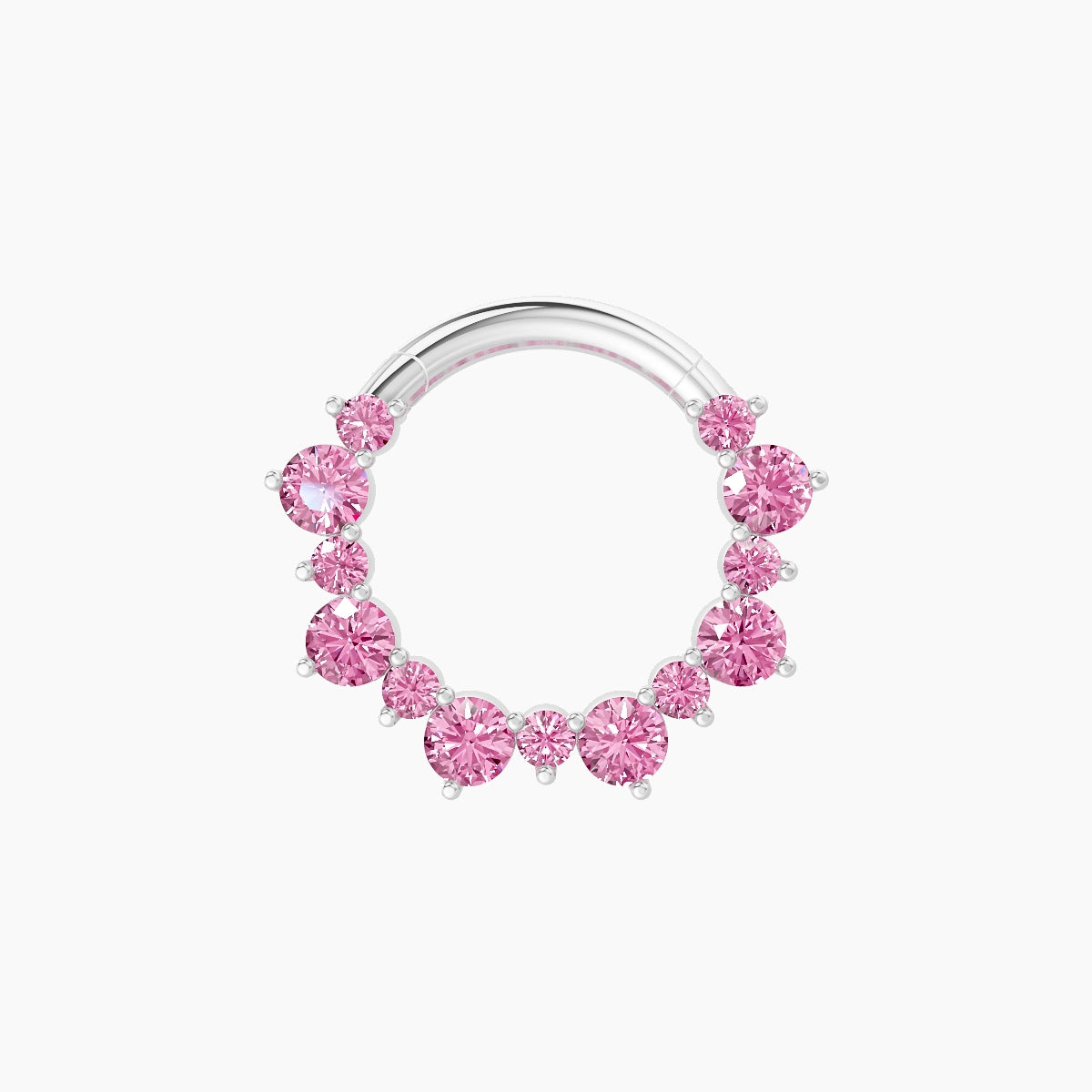 Daphne | 18k White Gold 8 mm Pink Sapphire Daith Piercing