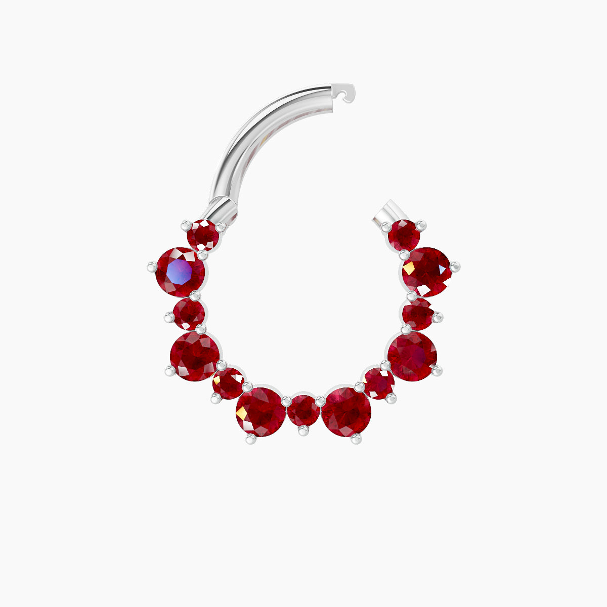Daphne | 18k White Gold 8 mm Ruby Daith Piercing