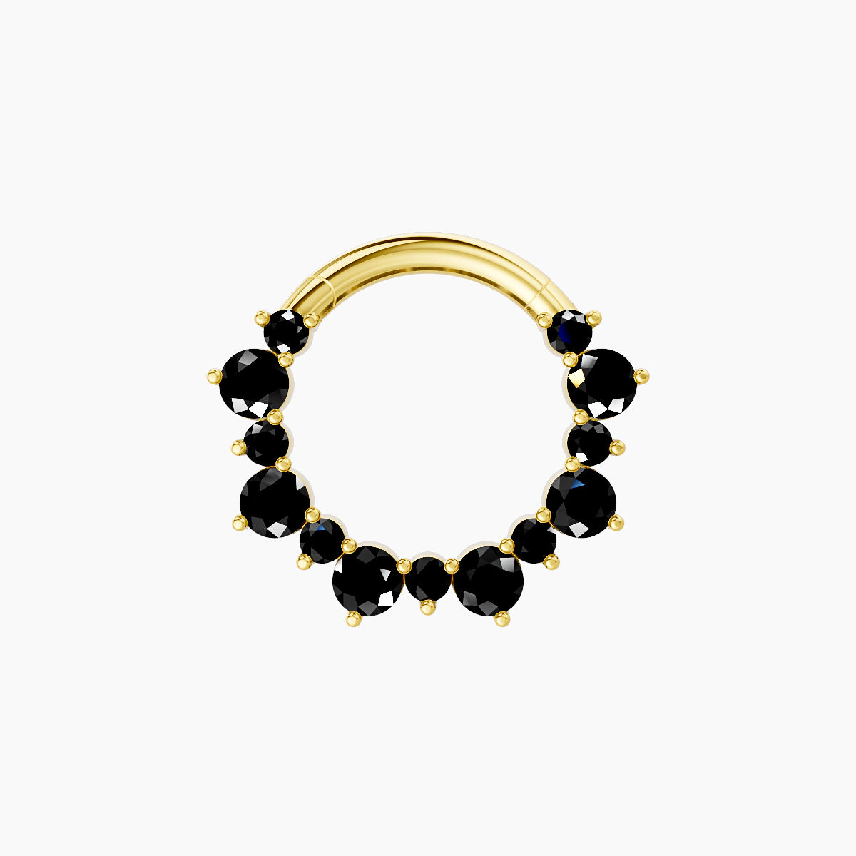 Daphne | 18k Yellow Gold 8 mm Black Diamond Daith Piercing