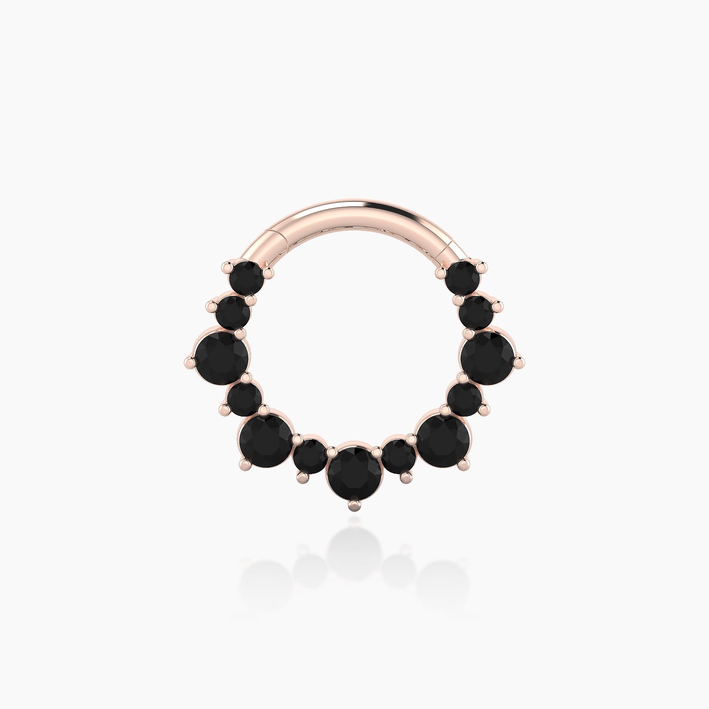 Daphne | 18k Rose Gold 8 mm Black Diamond Daith Piercing