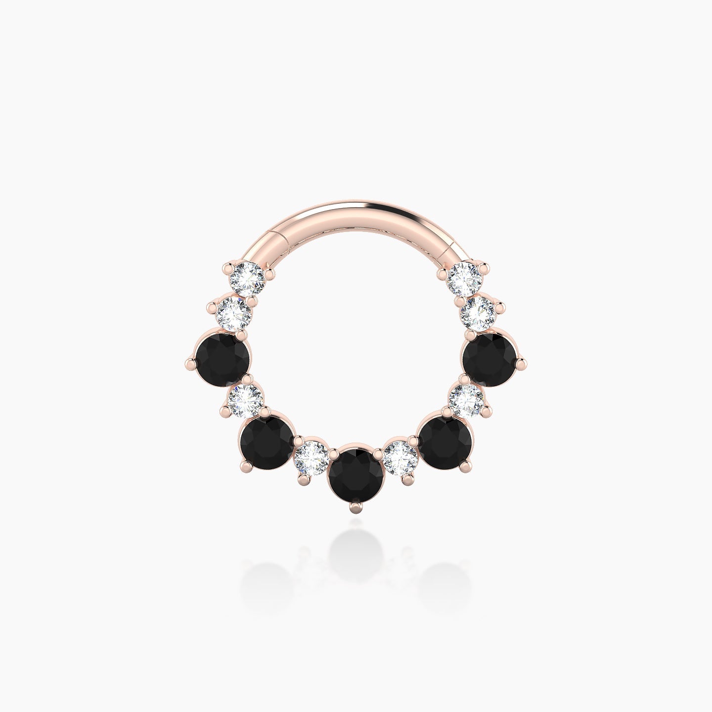 Daphne | 18k Rose Gold 8 mm Black Diamond & Diamond Daith Piercing