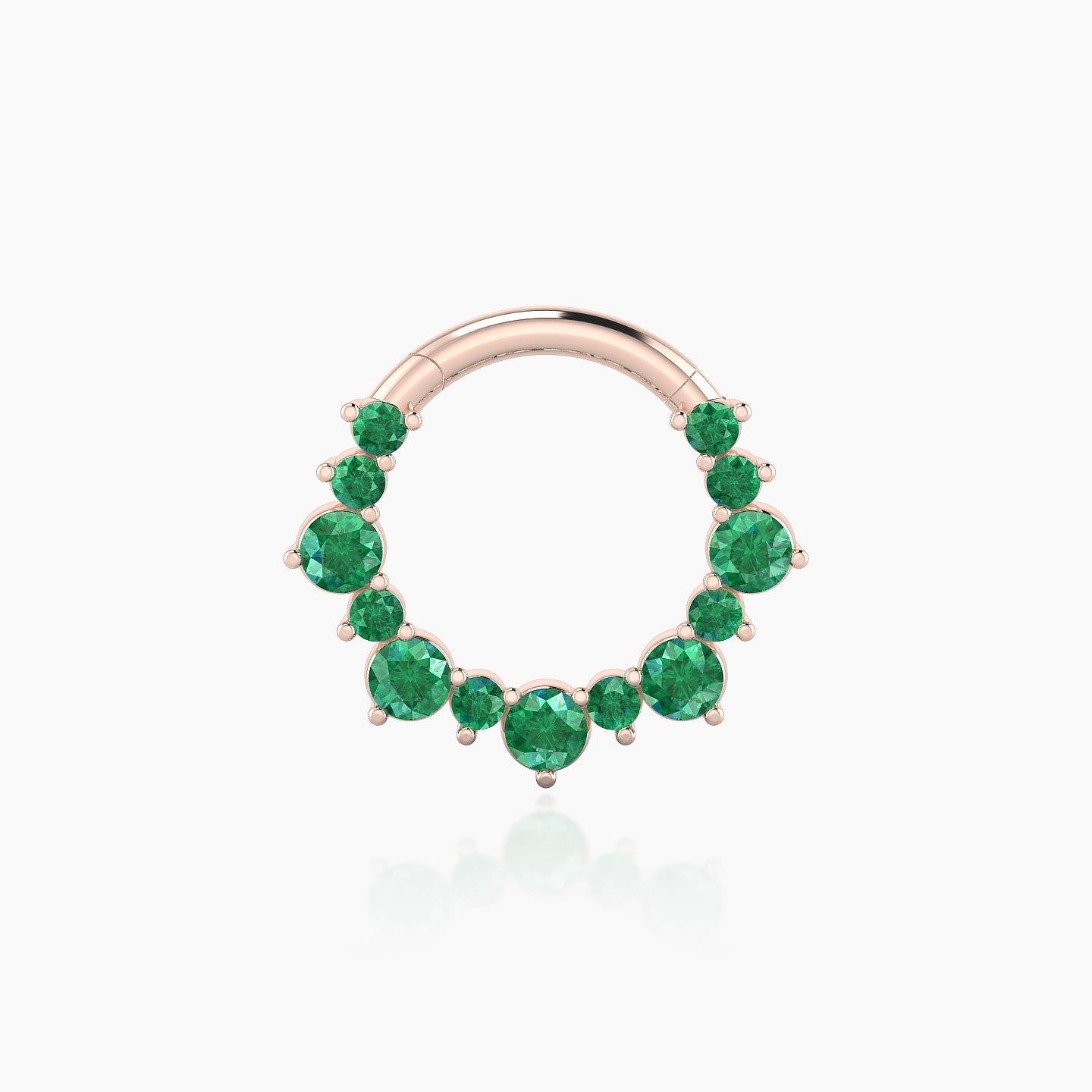 Daphne | 18k Rose Gold 8 mm Emerald Daith Piercing