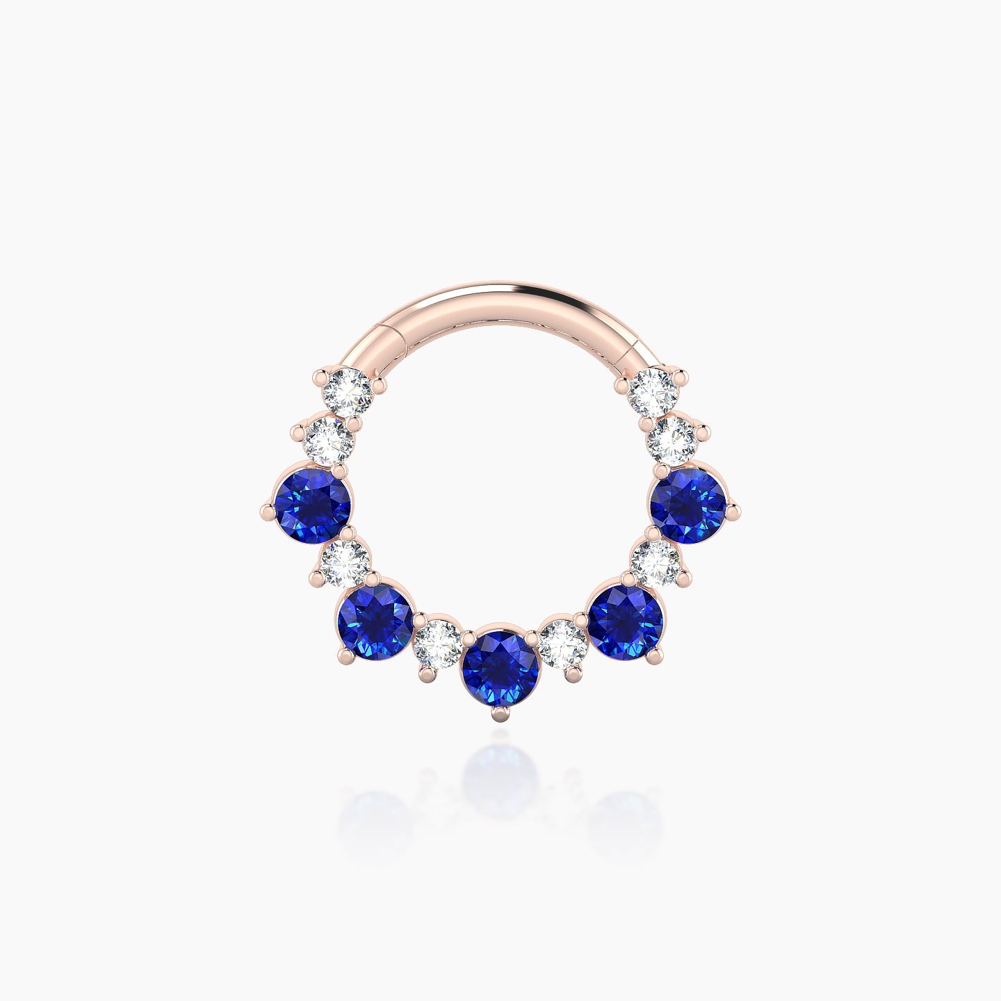 Daphne | 18k Rose Gold 8 mm Sapphire & Diamond Daith Piercing