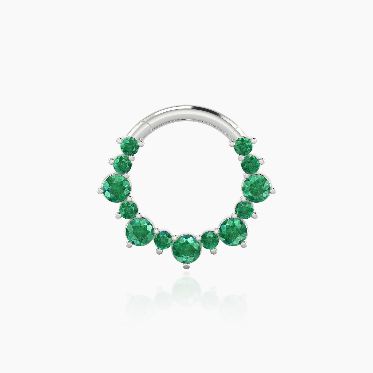 Daphne | 18k White Gold 8 mm Emerald Daith Piercing