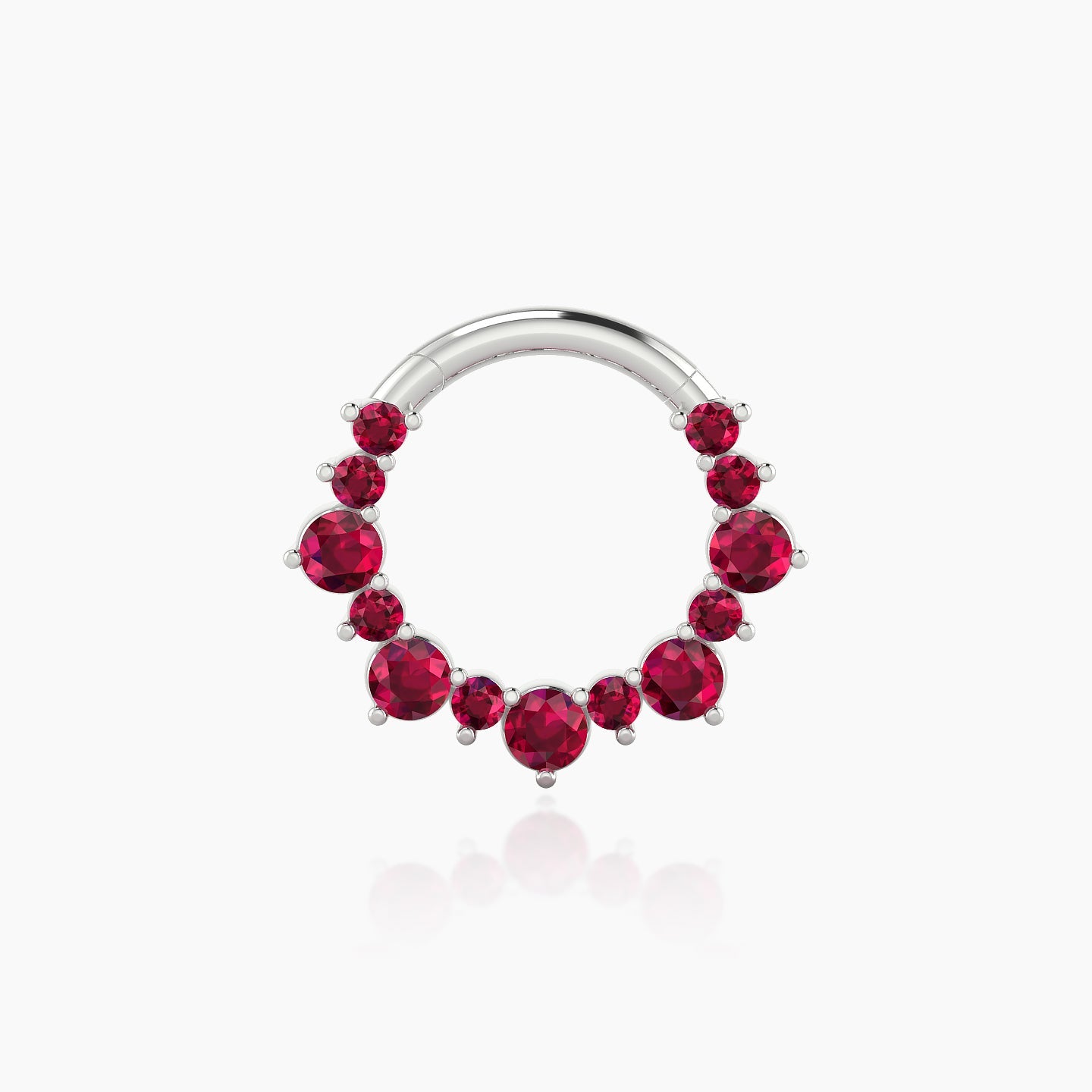 Daphne | 18k White Gold 8 mm Ruby Daith Piercing