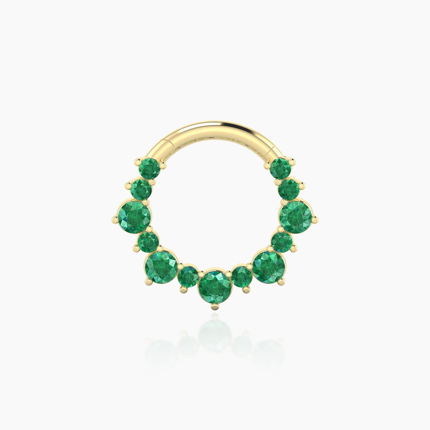 Daphne | 18k Yellow Gold 8 mm Emerald Daith Piercing