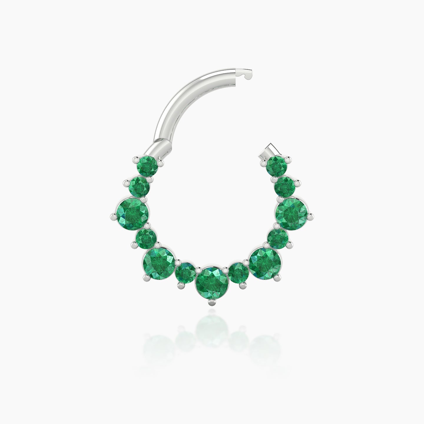 Daphne | 18k White Gold 8 mm Emerald Daith Piercing