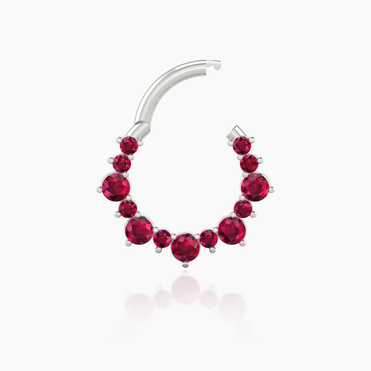 Daphne | 18k White Gold 8 mm Ruby Daith Piercing