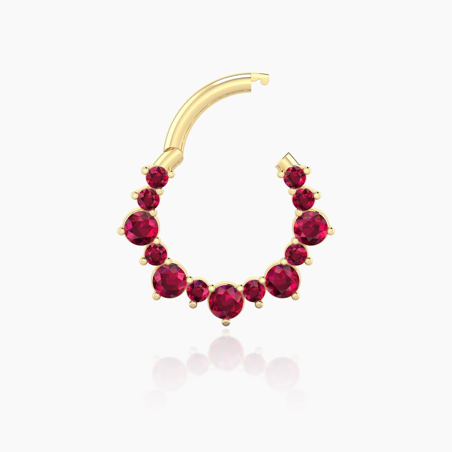 Daphne | 18k Yellow Gold 8 mm Ruby Daith Piercing