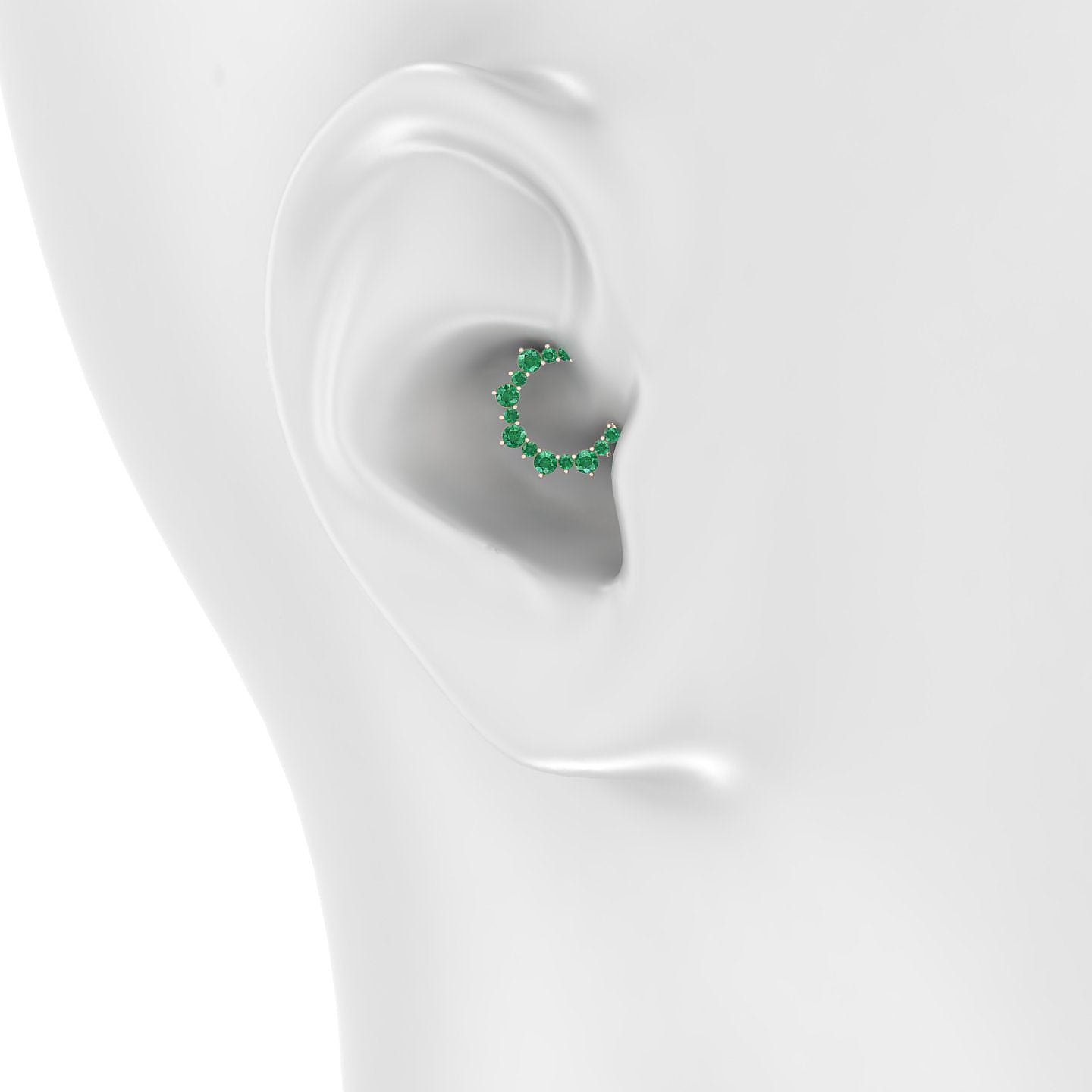 Daphne | 18k Rose Gold 8 mm Emerald Daith Piercing