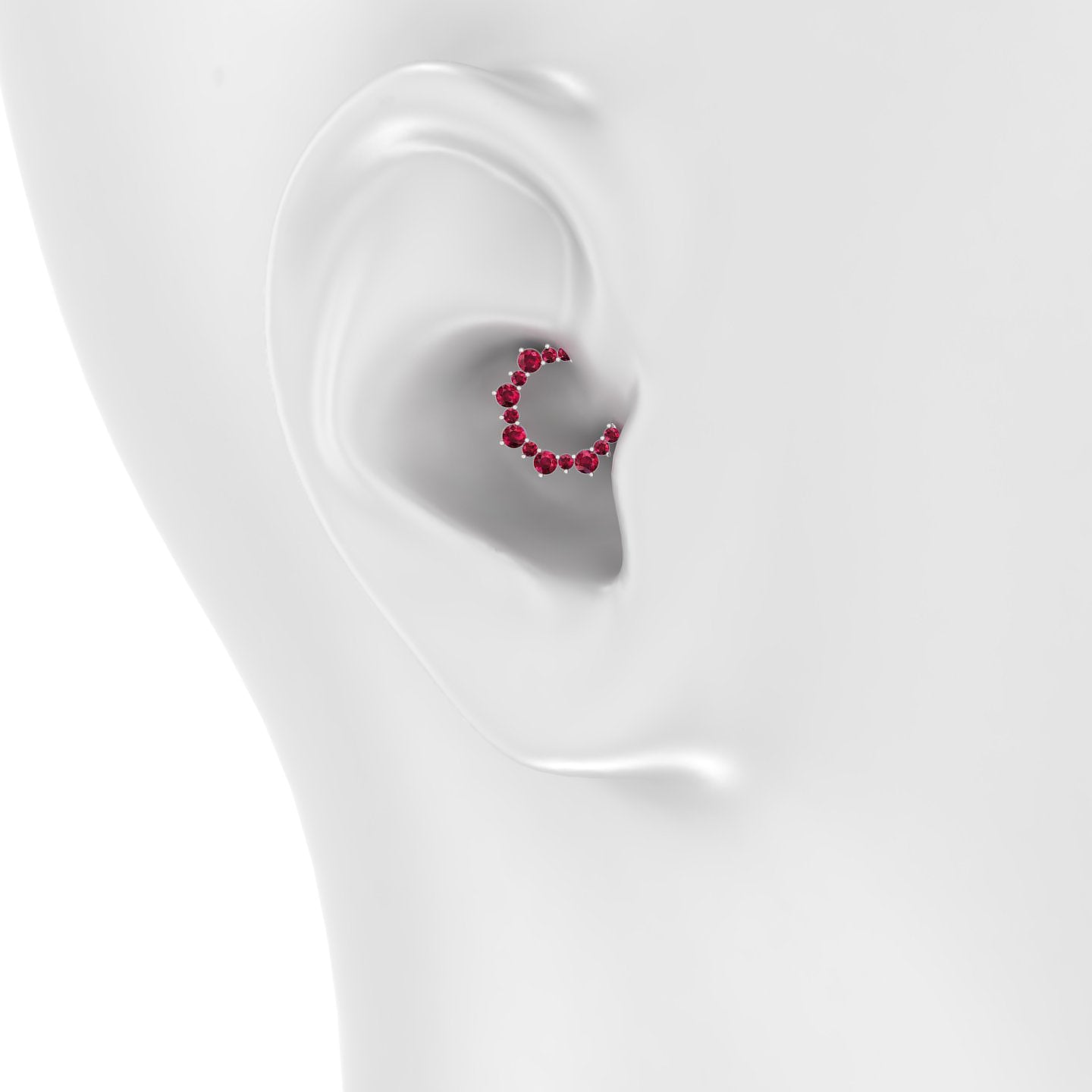 Daphne | 18k White Gold 8 mm Ruby Daith Piercing