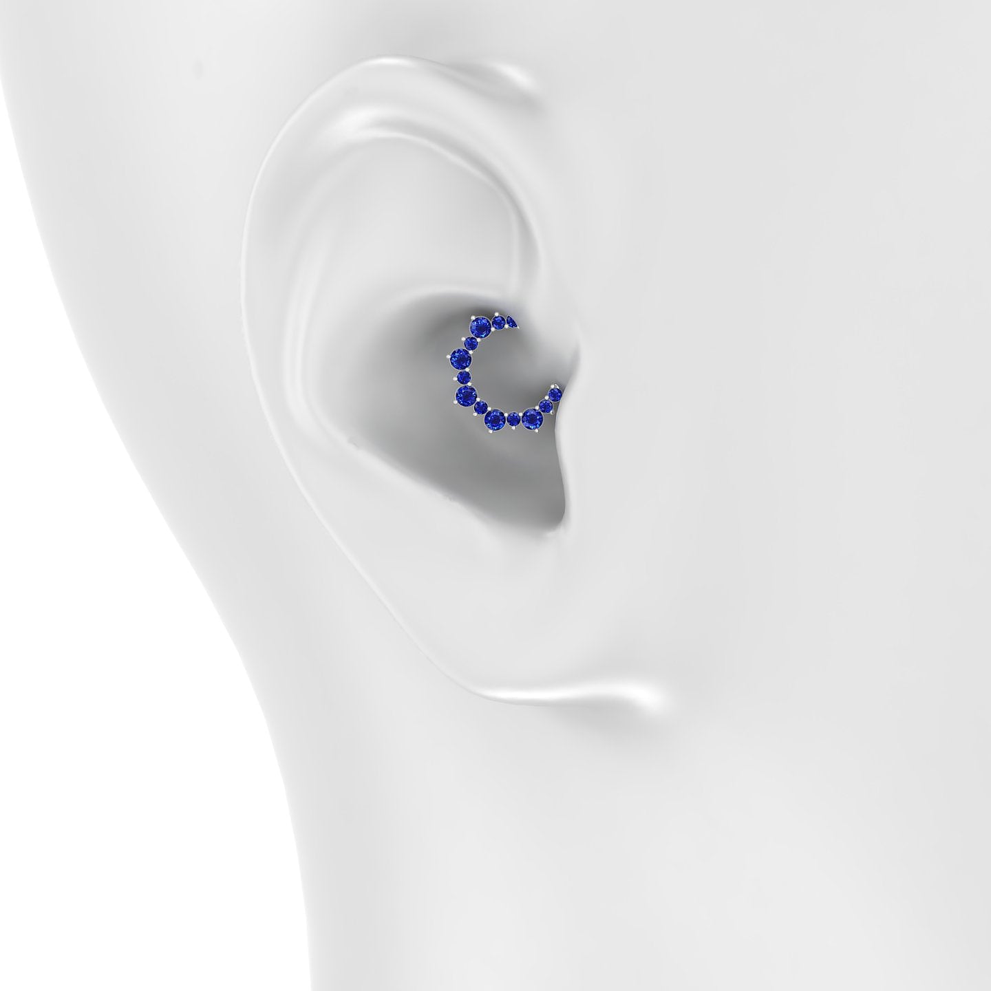 Daphne | 18k White Gold 8 mm Sapphire Daith Piercing