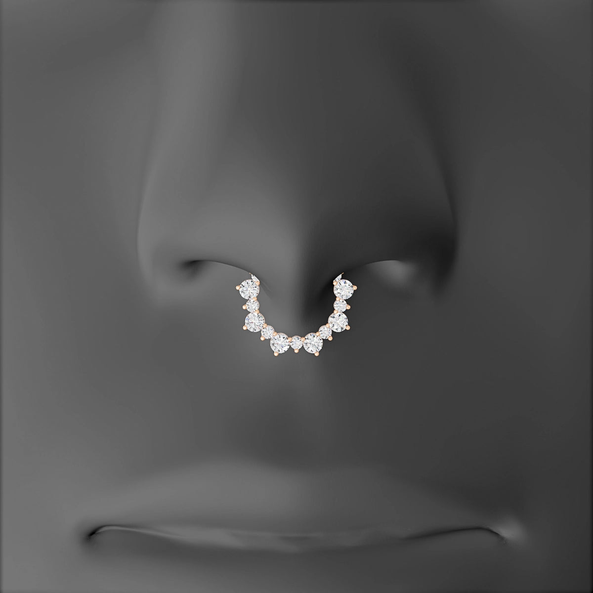 Daphne | 18k Rose Gold 8 mm Diamond Septum Piercing