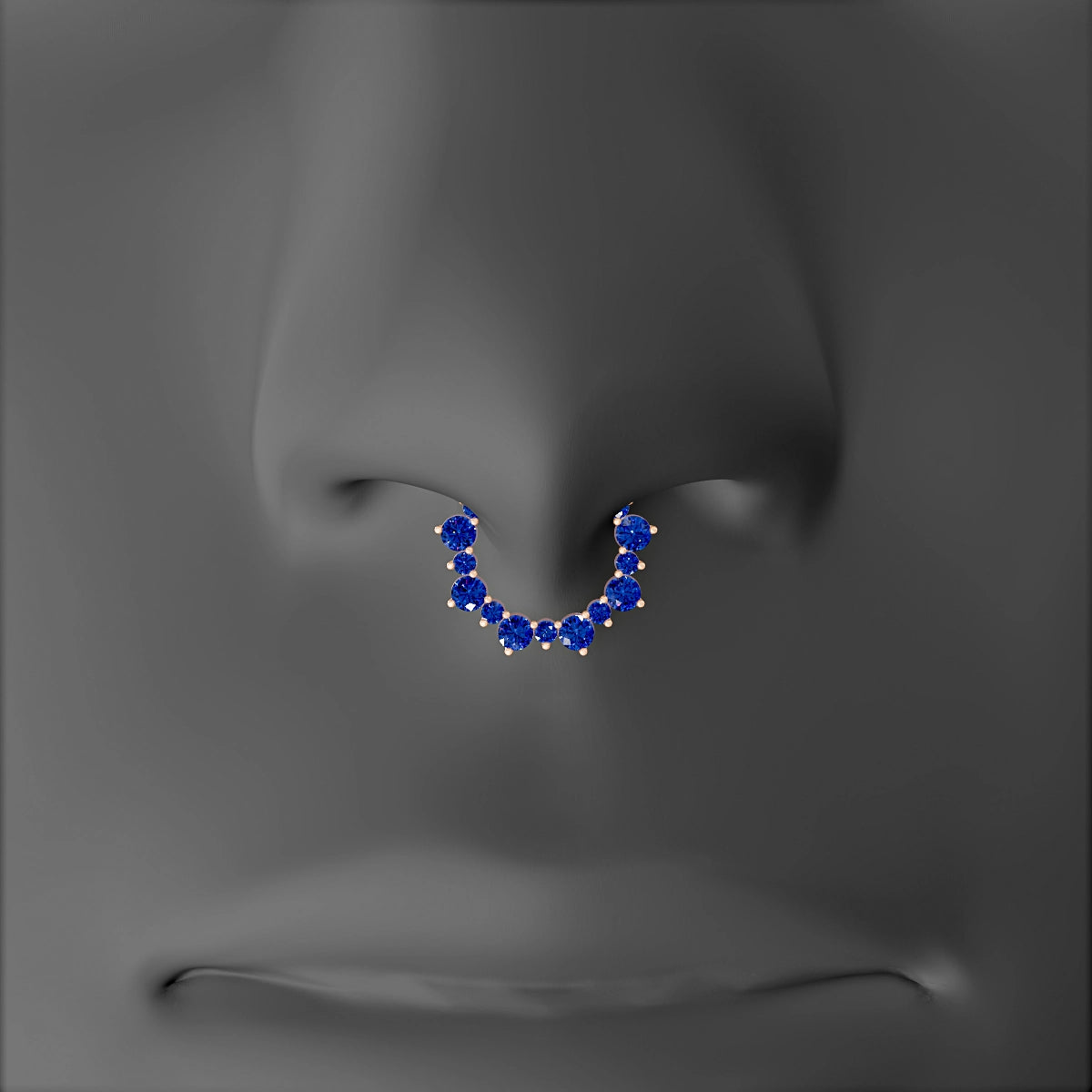 Daphne | 18k Rose Gold 8 mm Sapphire Septum Piercing