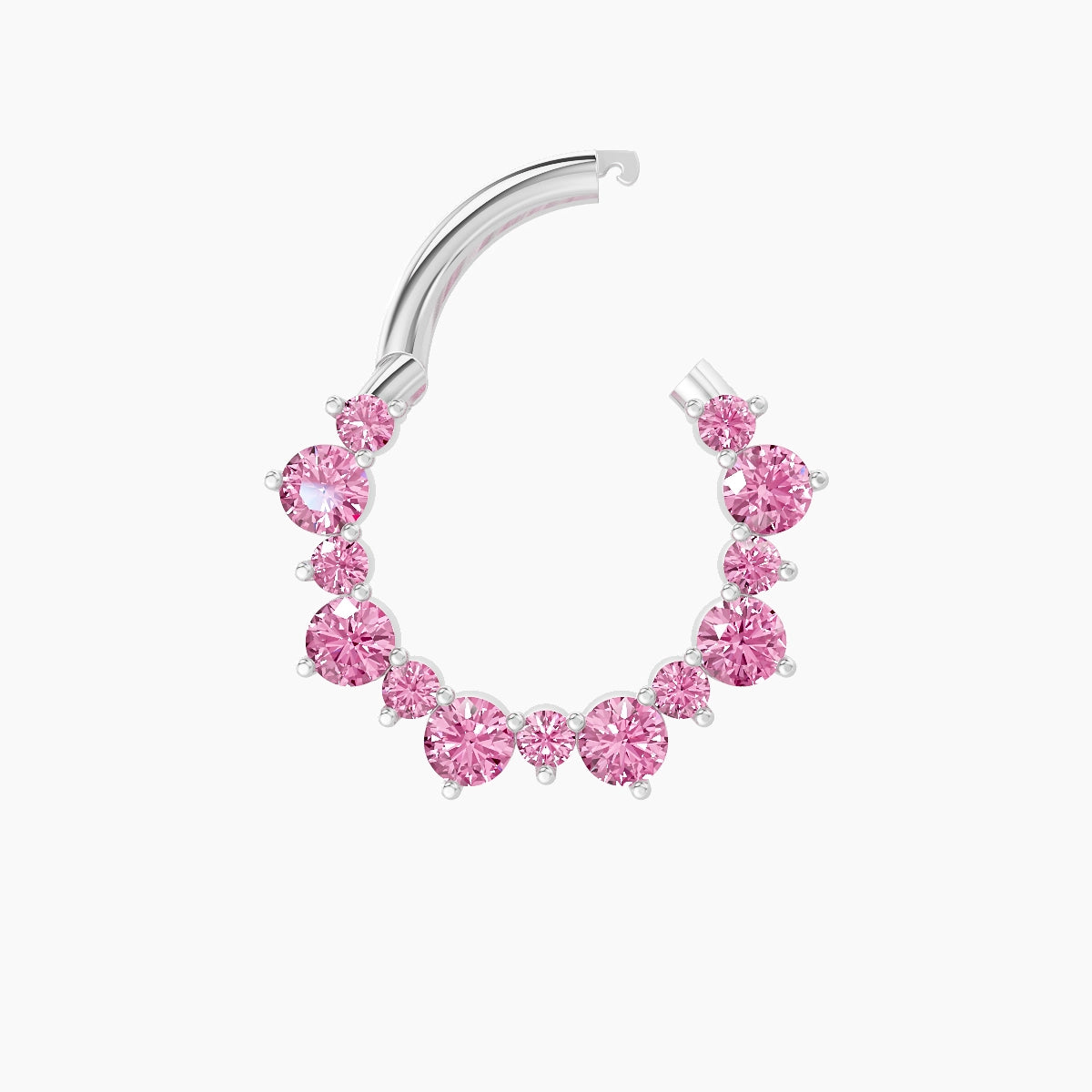 Daphne | 18k White Gold 8 mm Pink Sapphire Septum Piercing
