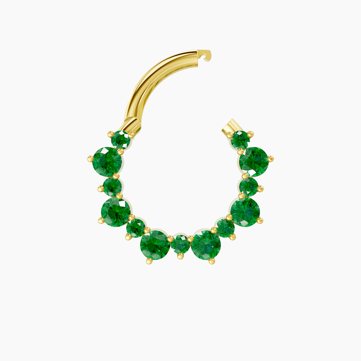 Daphne | 18k Yellow Gold 8 mm Emerald Septum Piercing