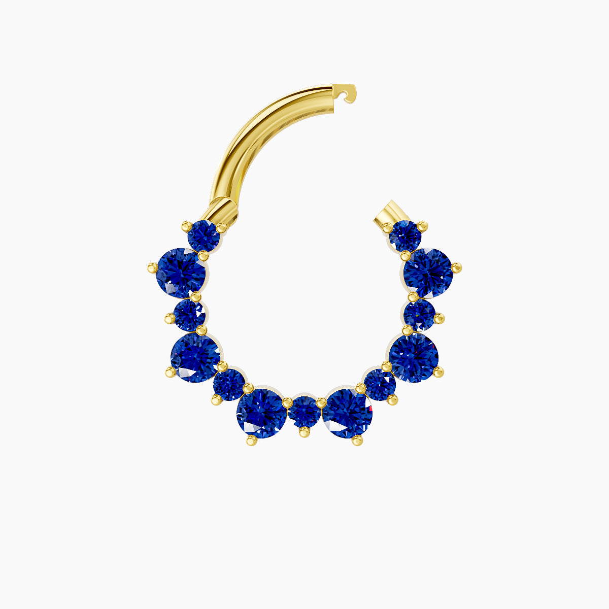 Daphne | 18k Yellow Gold 8 mm Sapphire Septum Piercing