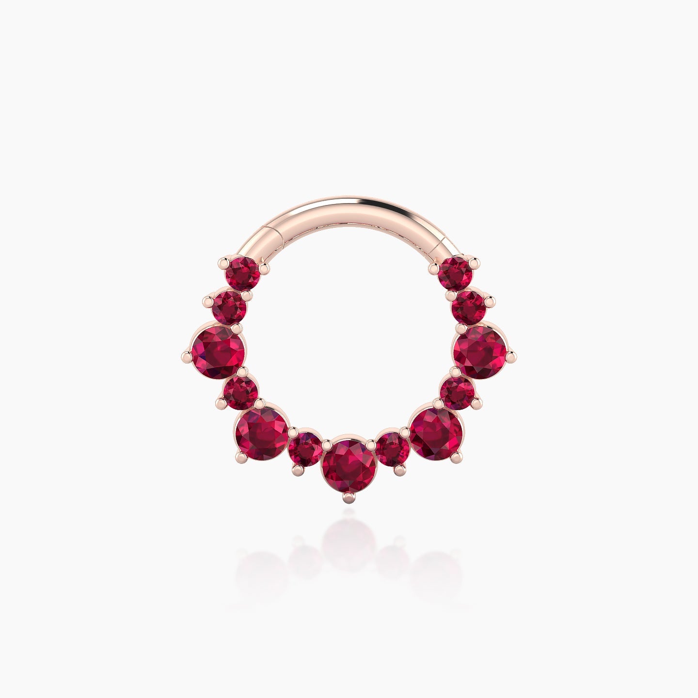 Daphne | 18k Rose Gold 8 mm Ruby Septum Piercing