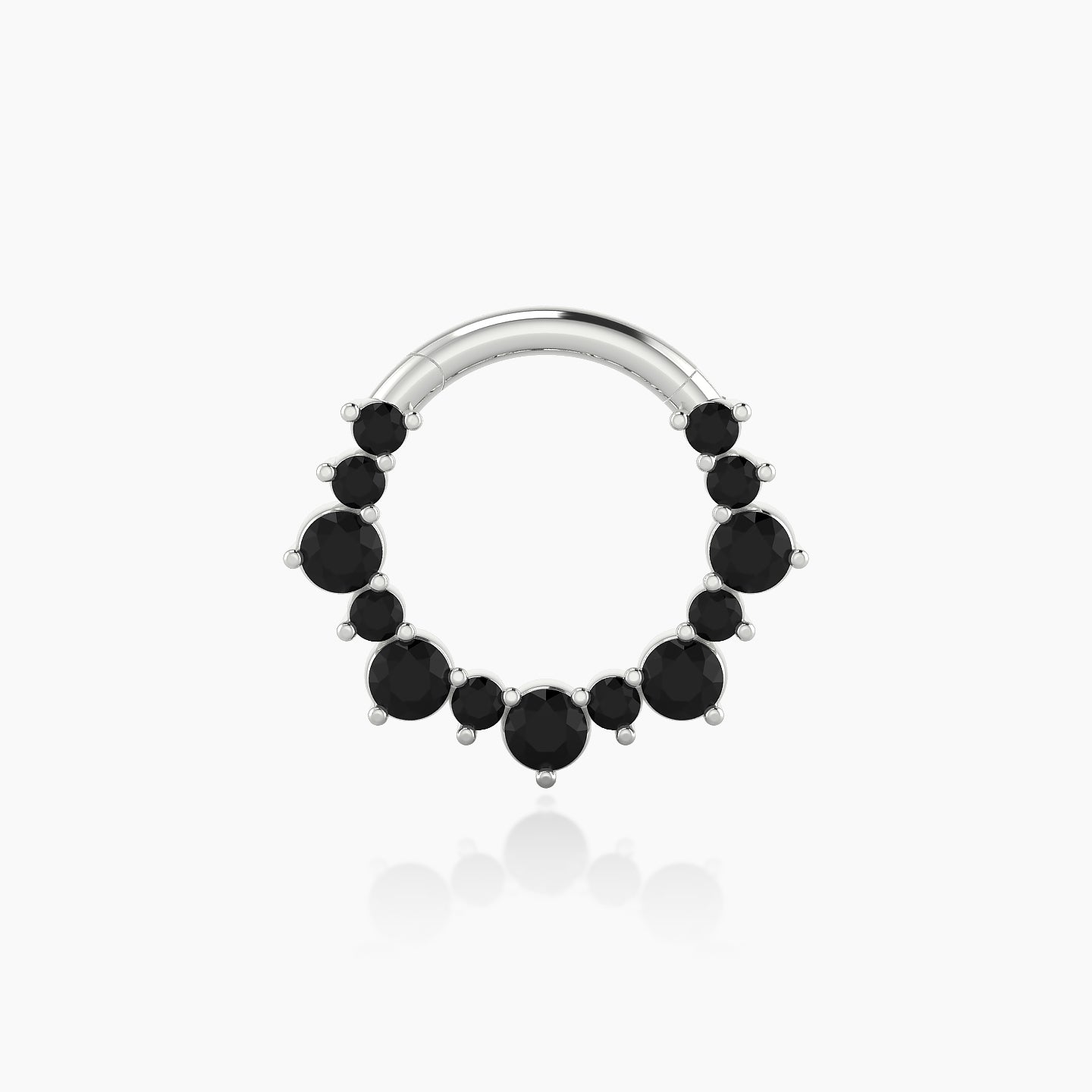 Daphne | 18k White Gold 8 mm Black Diamond Septum Piercing