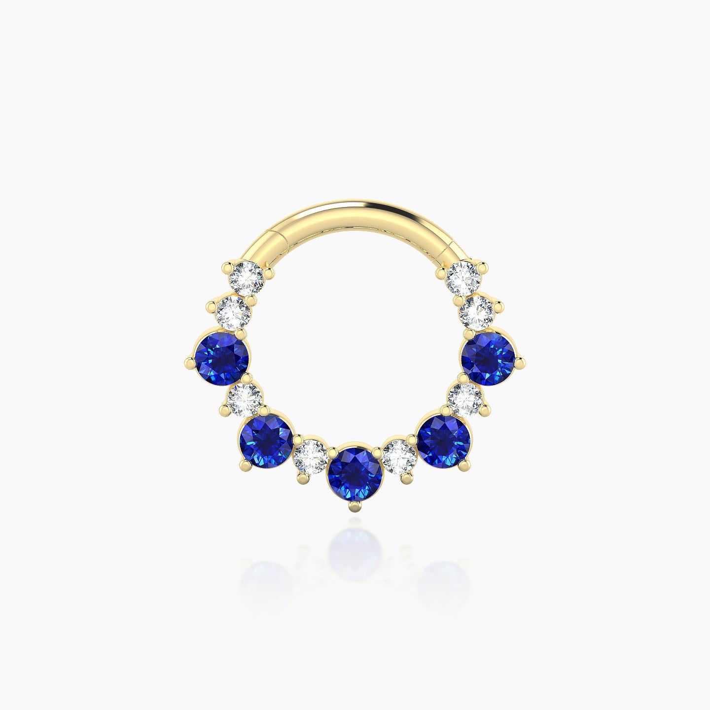 Daphne | 18k Yellow Gold 8 mm Sapphire & Diamond Septum Piercing