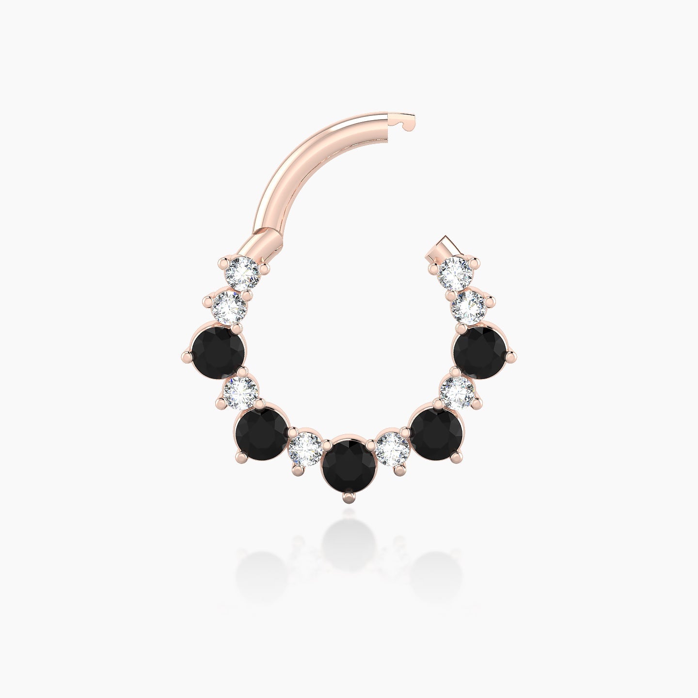 Daphne | 18k Rose Gold 8 mm Black Diamond & Diamond Septum Piercing