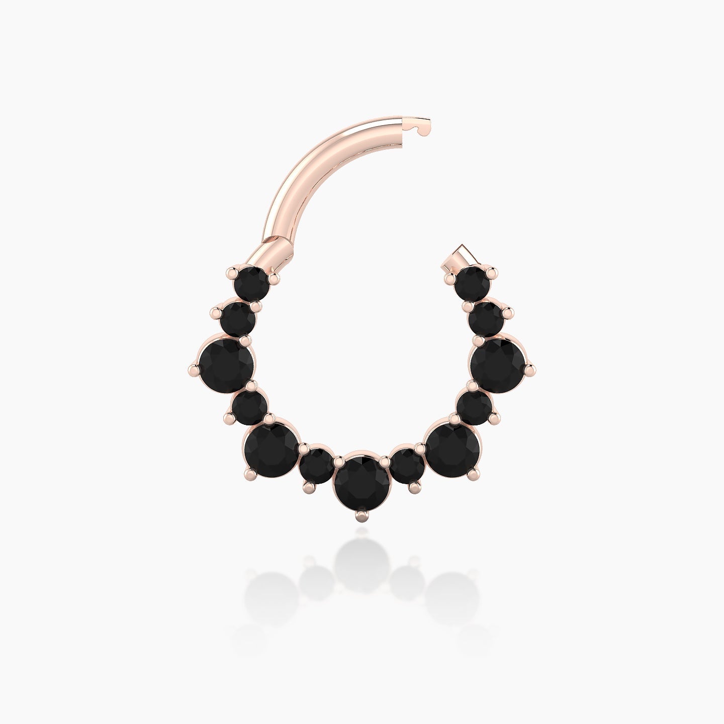 Daphne | 18k Rose Gold 8 mm Black Diamond Septum Piercing