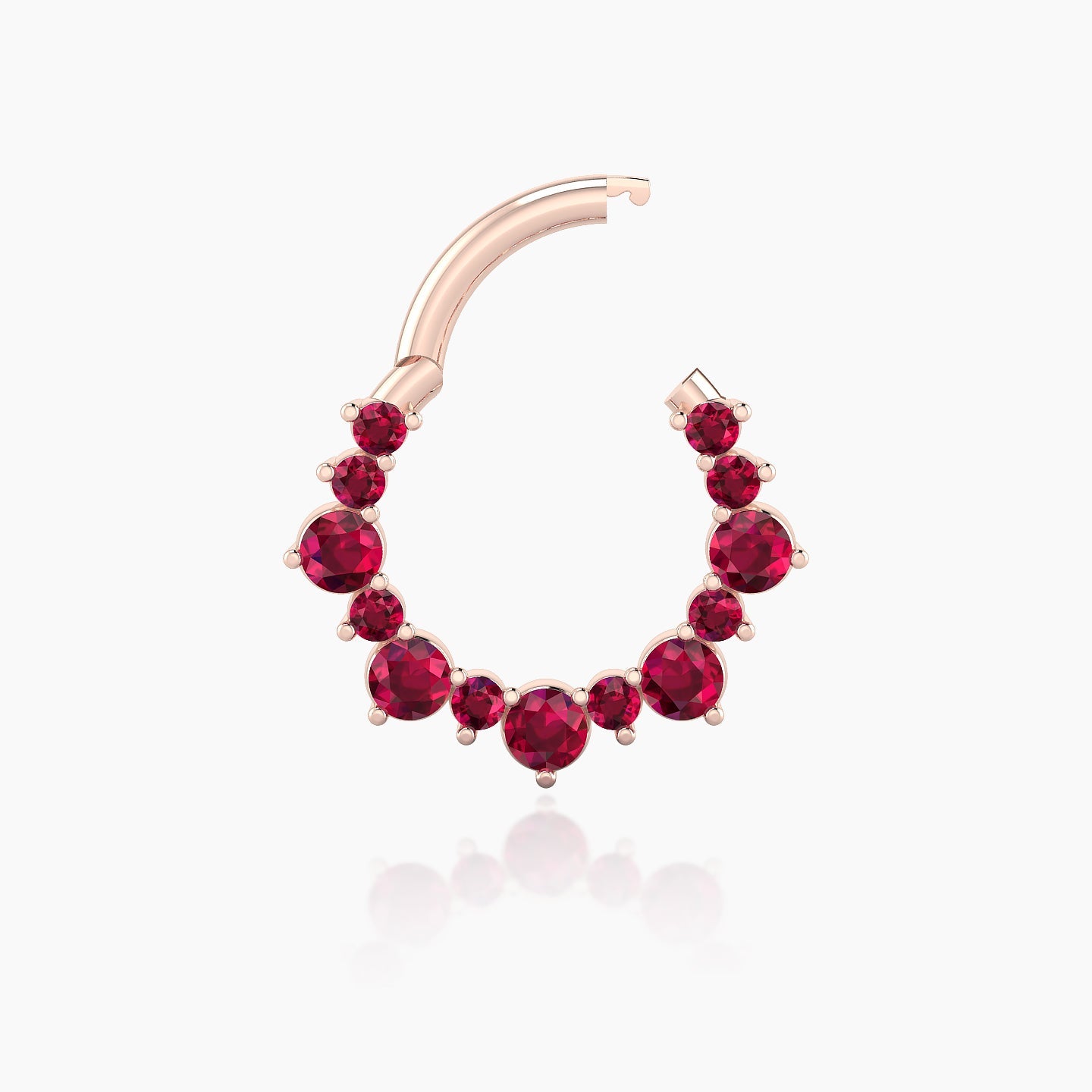 Daphne | 18k Rose Gold 8 mm Ruby Septum Piercing