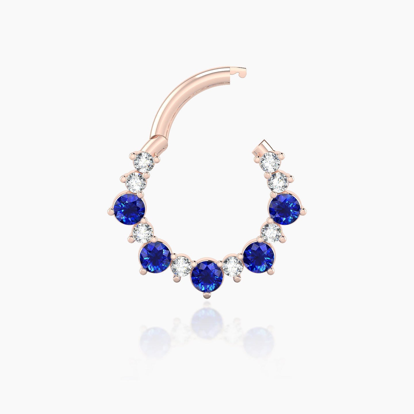 Daphne | 18k Rose Gold 8 mm Sapphire & Diamond Septum Piercing