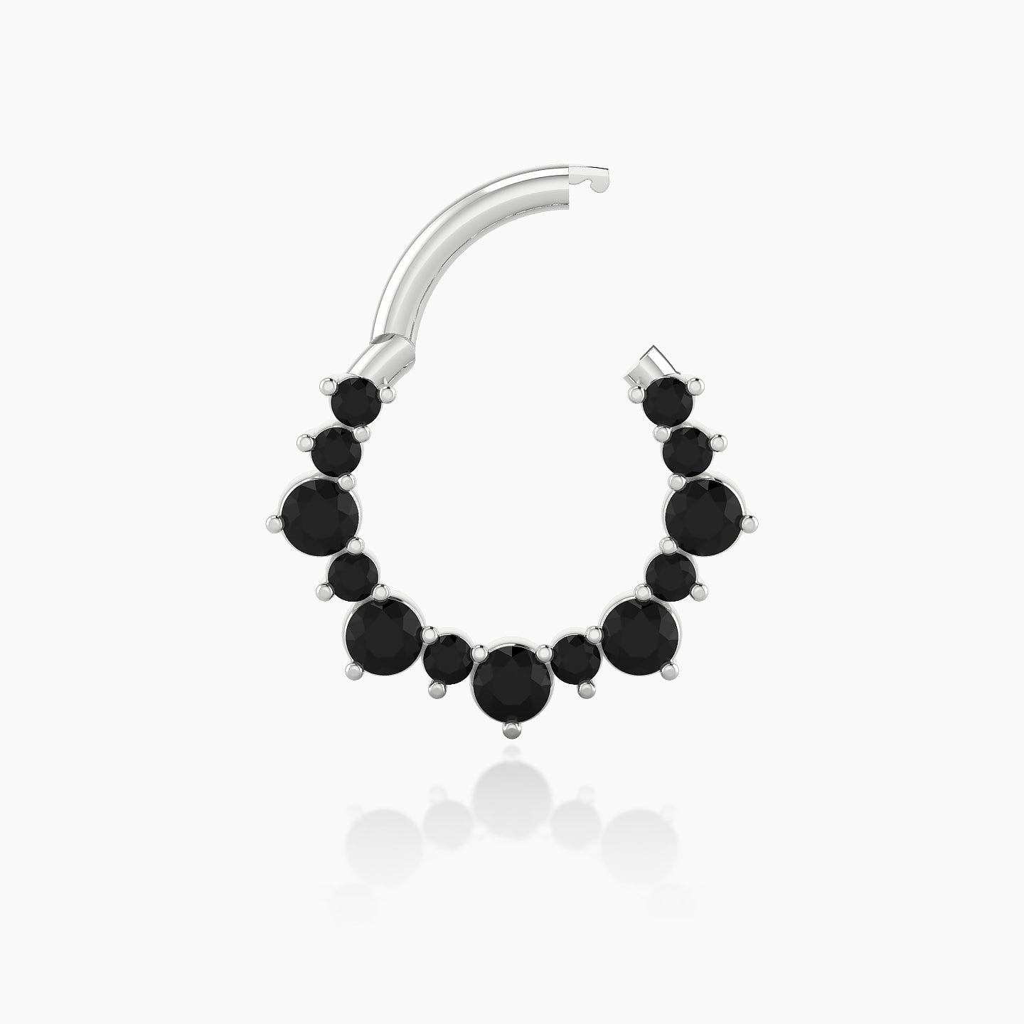 Daphne | 18k White Gold 8 mm Black Diamond Septum Piercing