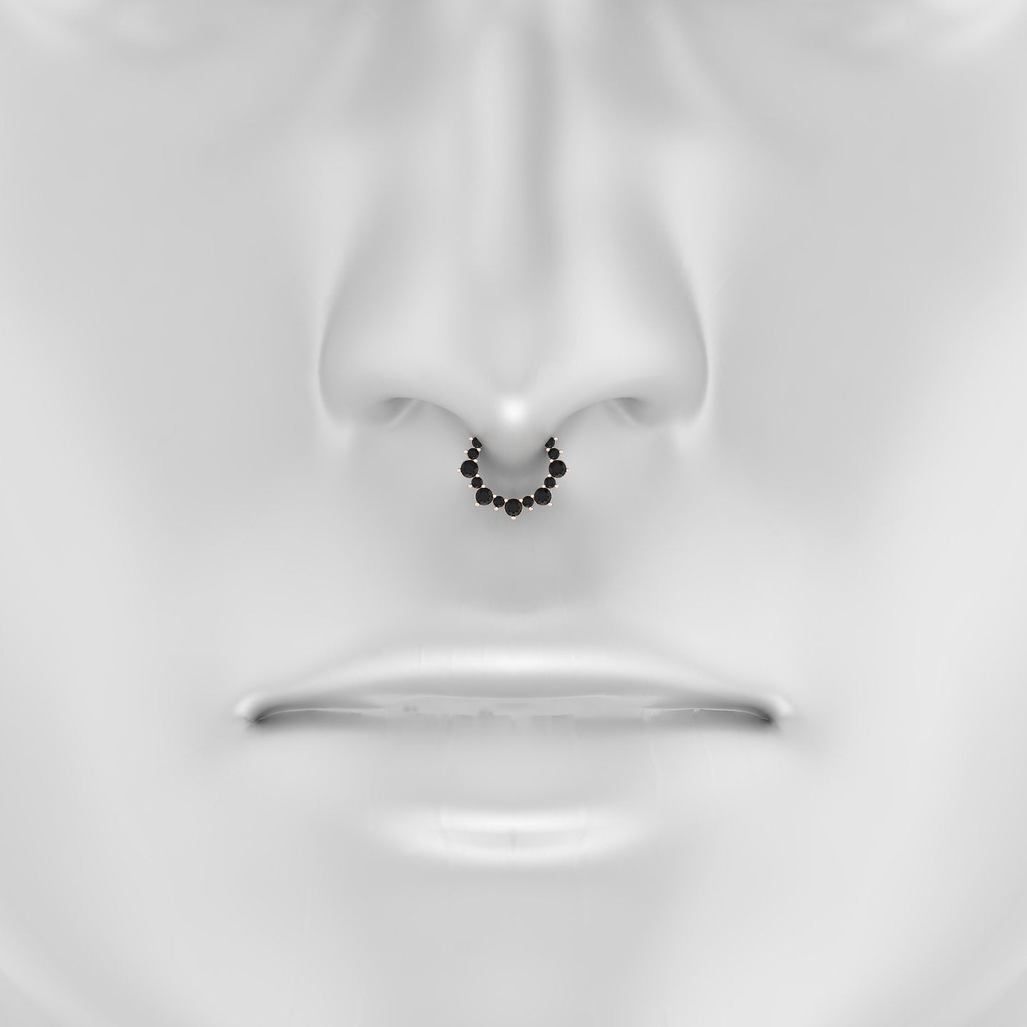 Daphne | 18k Rose Gold 8 mm Black Diamond Septum Piercing