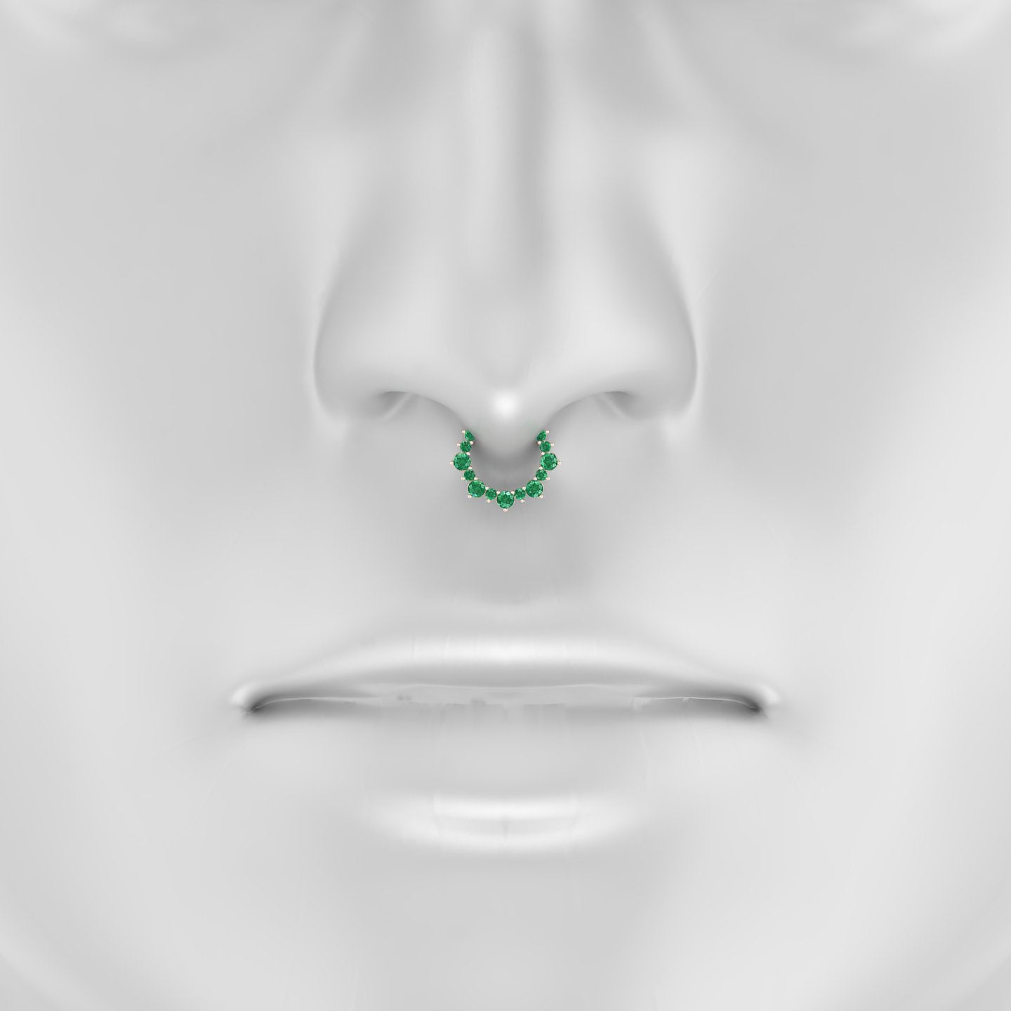 Daphne | 18k Rose Gold 8 mm Emerald Septum Piercing