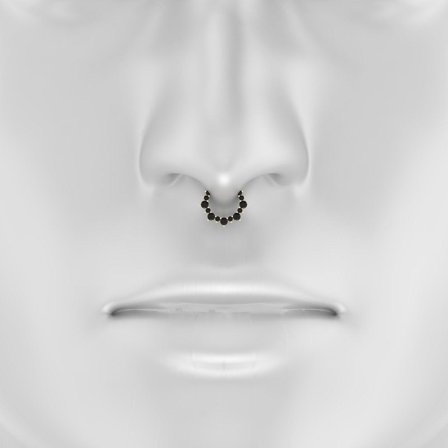 Daphne | 18k Yellow Gold 8 mm Black Diamond Septum Piercing