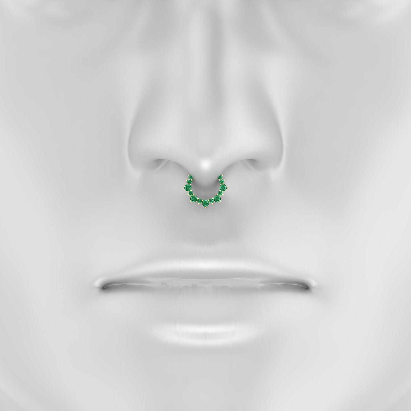 Daphne | 18k Yellow Gold 8 mm Emerald Septum Piercing