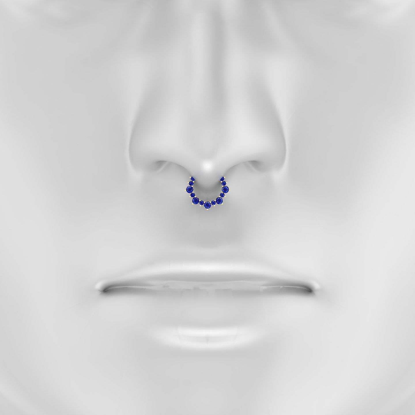 Daphne | 18k Yellow Gold 8 mm Sapphire Septum Piercing