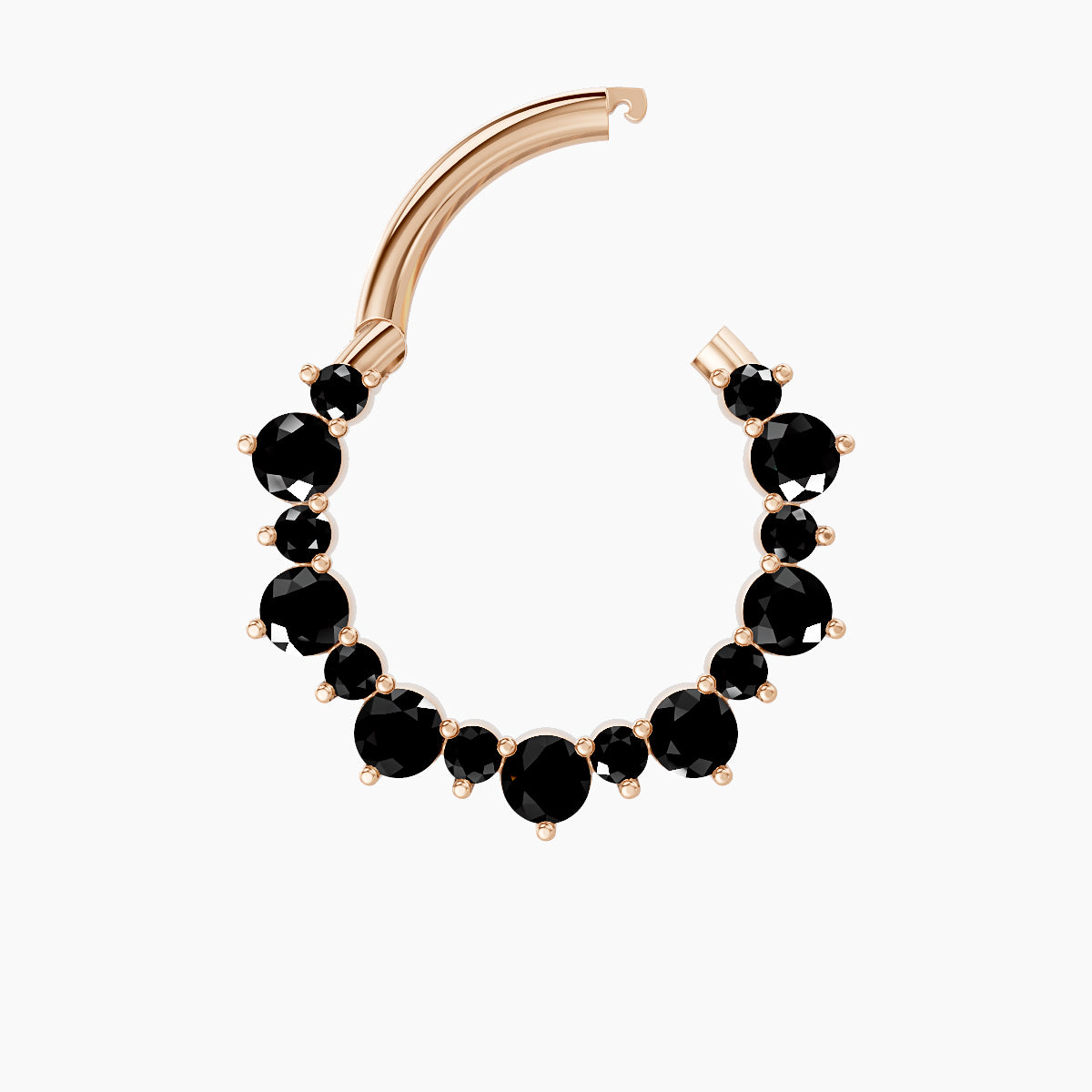 Daphne | 18k Rose Gold 9.5 mm Black Diamond Daith Piercing