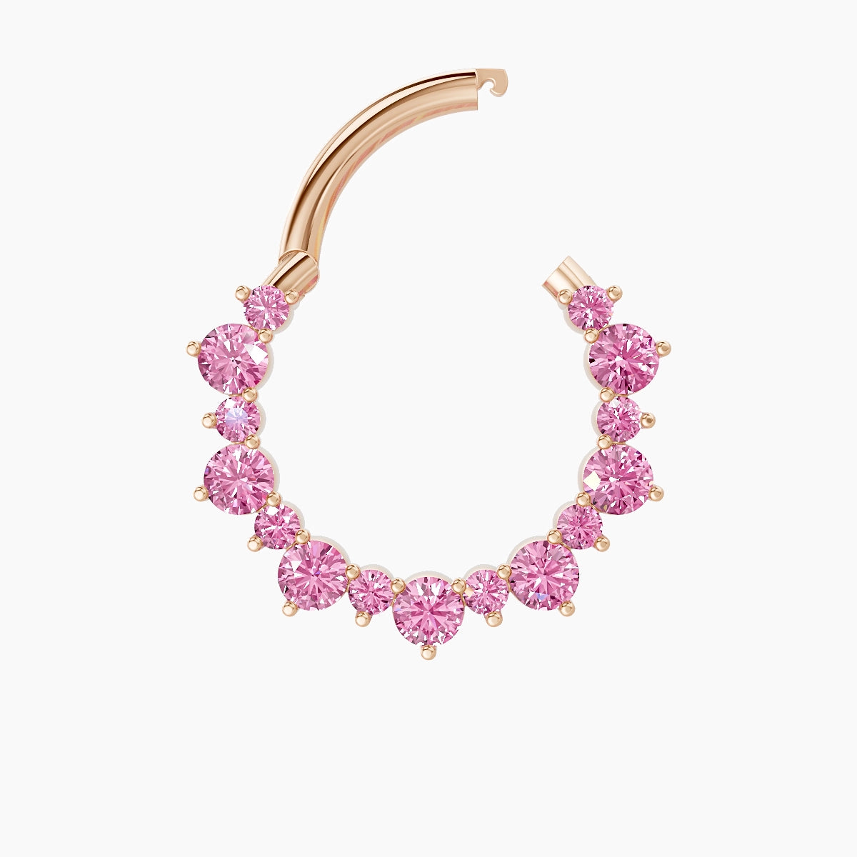 Daphne | 18k Rose Gold 9.5 mm Pink Sapphire Daith Piercing