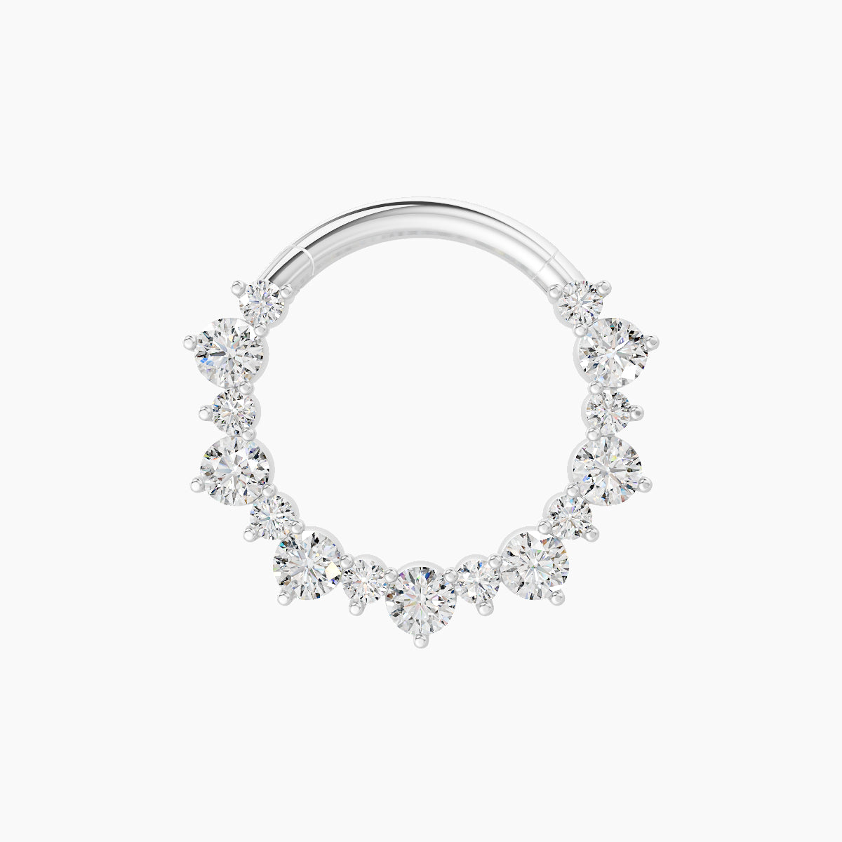 Daphne | 18k White Gold 9.5 mm Diamond Daith Piercing