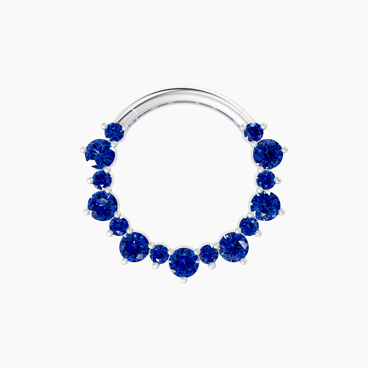 Daphne | 18k White Gold 9.5 mm Sapphire Daith Piercing