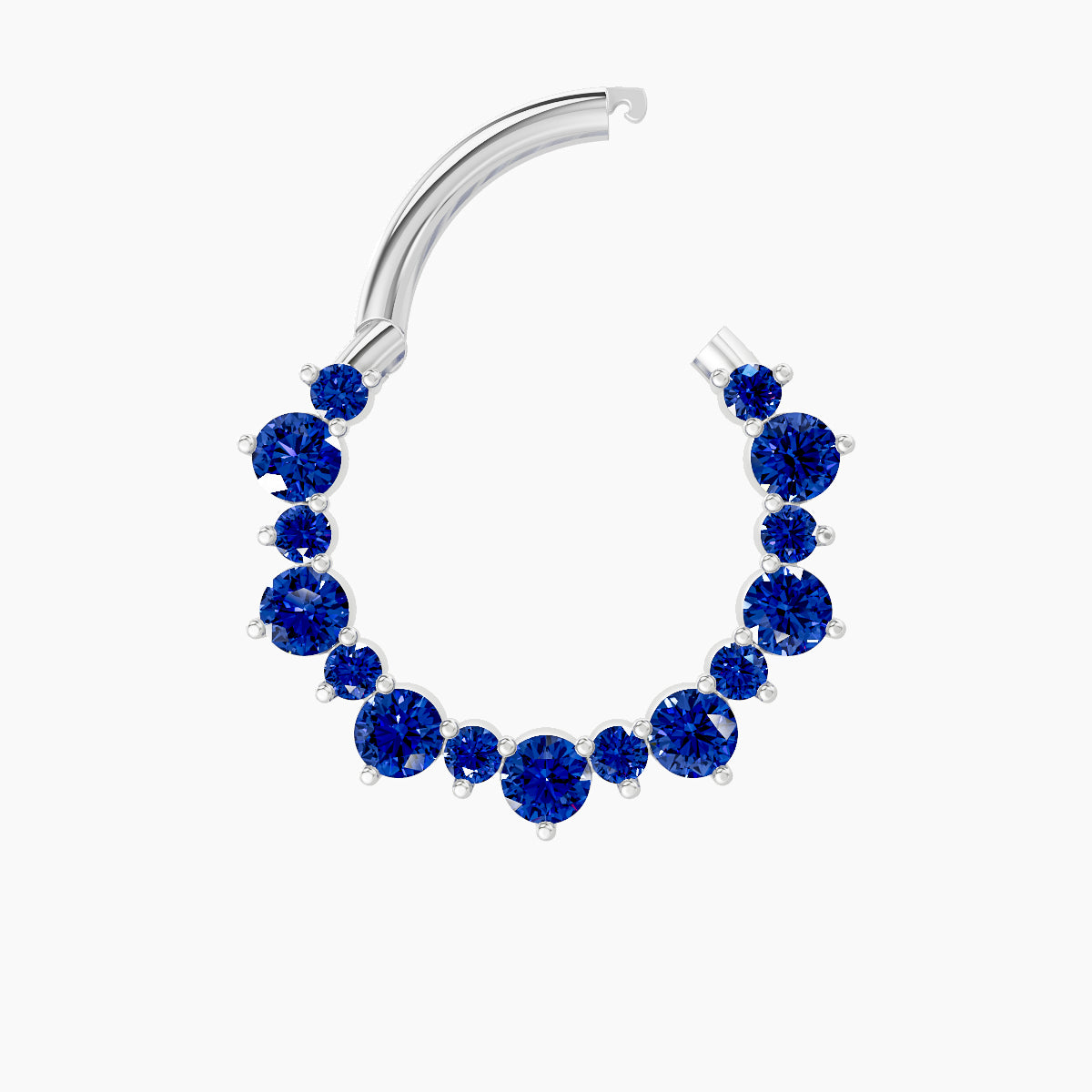 Daphne | 18k White Gold 9.5 mm Sapphire Daith Piercing